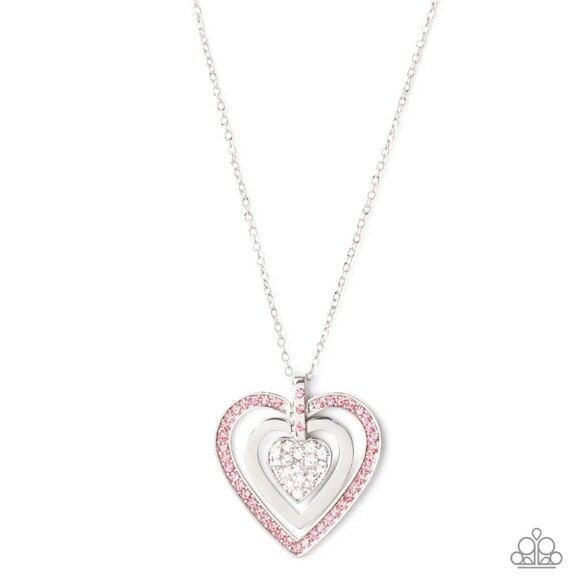 Paparazzi Jewelry Accessories - Bless Your Heart - Pink Necklace - Vintage - Picture 2 of 6